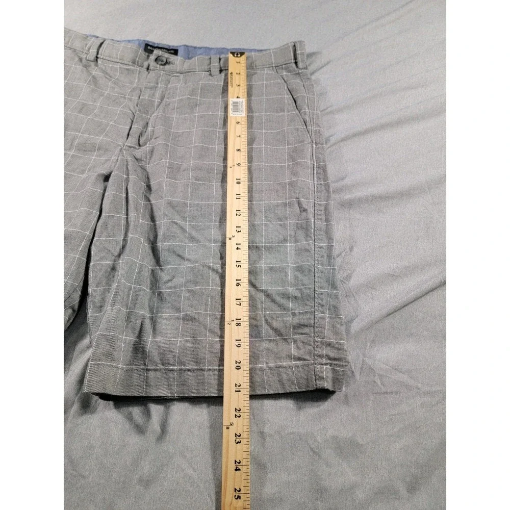 BANANA REPUBLIC Emerson Shorts Mens 38 Gray Check Plaid‎ Chino 10